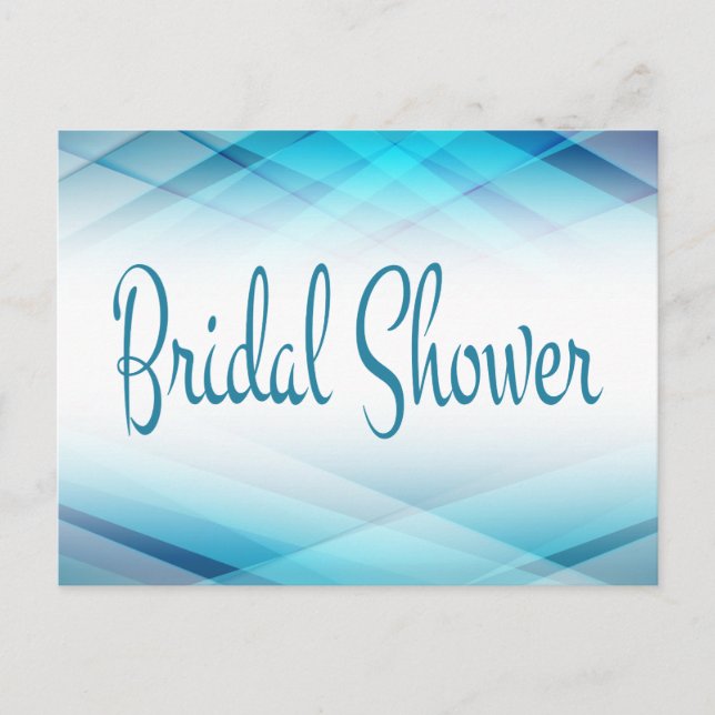 Abstract Bridal Shower Blue And White Invitation (Front)
