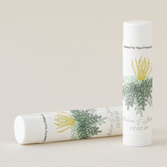 Abstract Bridal Shower Mahonia Plant Lip Balm (Front)