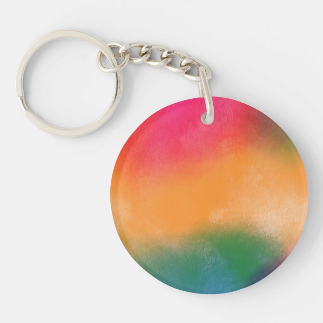abstract bright colorful smoky background keychain (Front)
