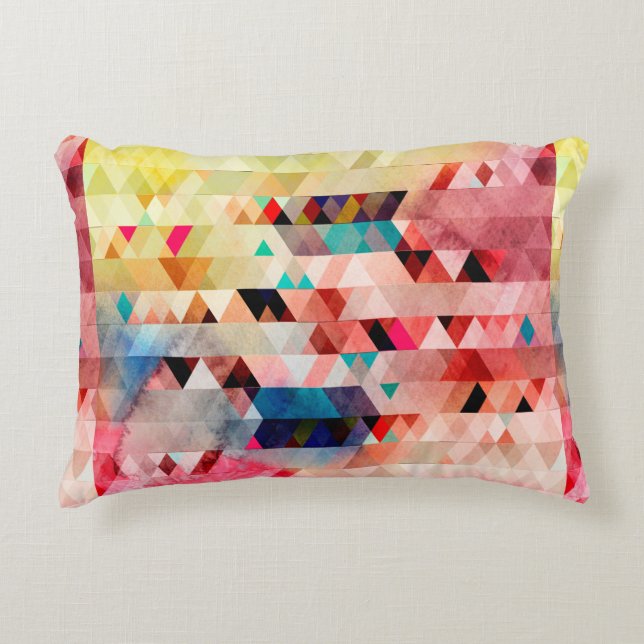 Abstract bright colorful watercolor background wit accent pillow (Front)