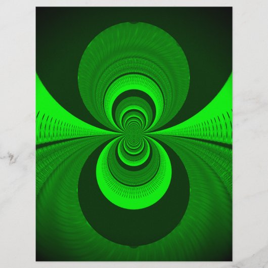 Abstract Bright Green Groovy kaleidoscope Pattern (Front)
