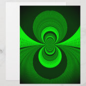 Abstract Bright Green Groovy kaleidoscope Pattern (Front/Back)