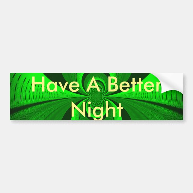 Abstract Bright Green Groovy Kaleidoscope Pattern  Bumper Sticker (Front)