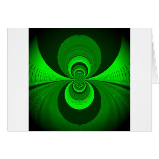 Abstract Bright Green Groovy Kaleidoscope Pattern  Cards (Front Horizontal)