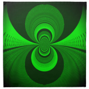 Abstract Bright Green Groovy kaleidoscope Pattern  Cloth Napkin