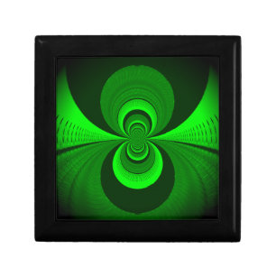 Abstract Bright Green Groovy kaleidoscope Pattern  Gift Box