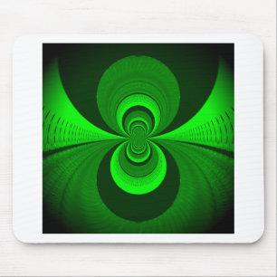 Abstract Bright Green Groovy Kaleidoscope Pattern Mouse Pad