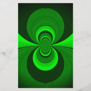 Abstract Bright Green Groovy kaleidoscope Pattern  Stationery