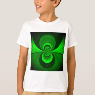Abstract Bright Green Groovy Kaleidoscope Pattern  T-Shirt