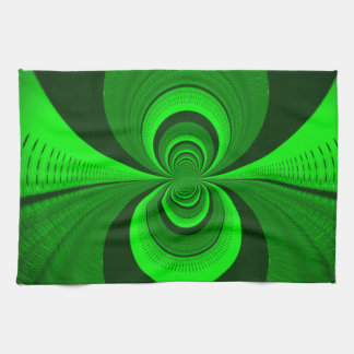 Abstract Bright Green Groovy kaleidoscope Pattern Towel