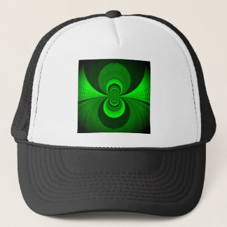 Abstract Bright Green Groovy Kaleidoscope Pattern Trucker Hat