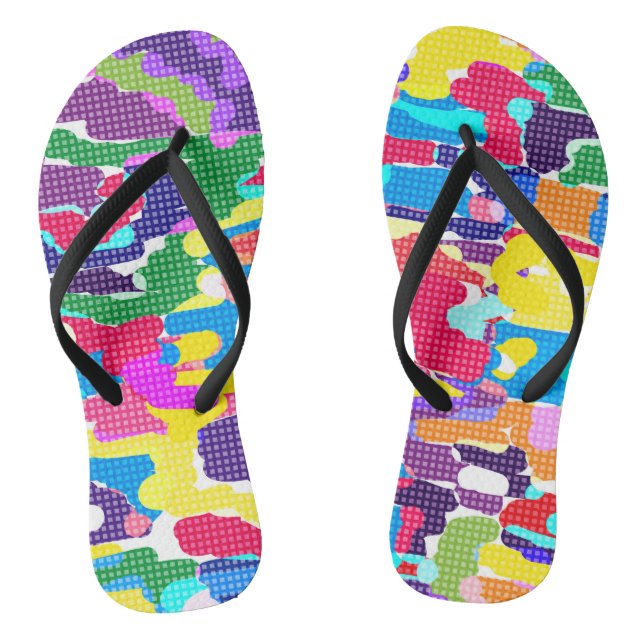 Abstract bright multicolored flip flops (Footbed)