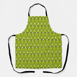 Abstract bright ornament plain neon green apron