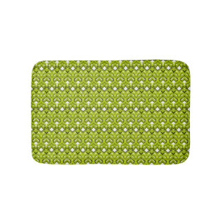 Abstract bright ornament plain neon green bath mat