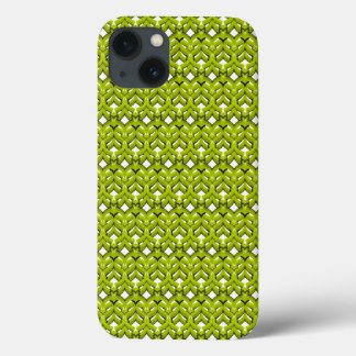 Abstract bright ornament plain neon green iPhone 13 case