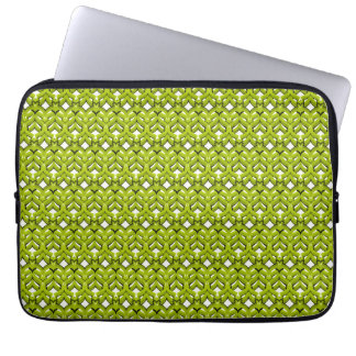 Abstract bright ornament plain neon green laptop sleeve