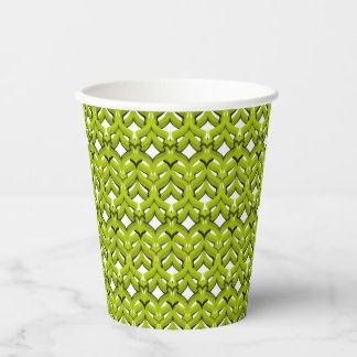Abstract bright ornament plain neon green paper cups