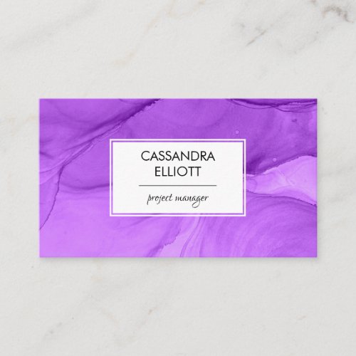 Abstract Bright Purple Alcohol Ink Liquid Art Business Card