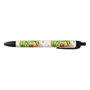 Abstract bright watercolor watermelon pen