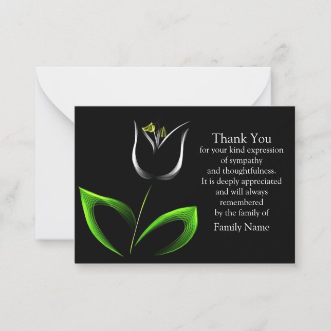 Abstract Bright White Tulip Thank You Card (Front)