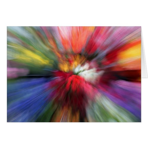 Abstract brightly_colored flowers blank card