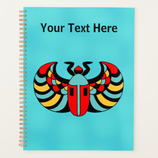 Abstract Brightly Colored Scarab Beetle Aqua Blue Planner