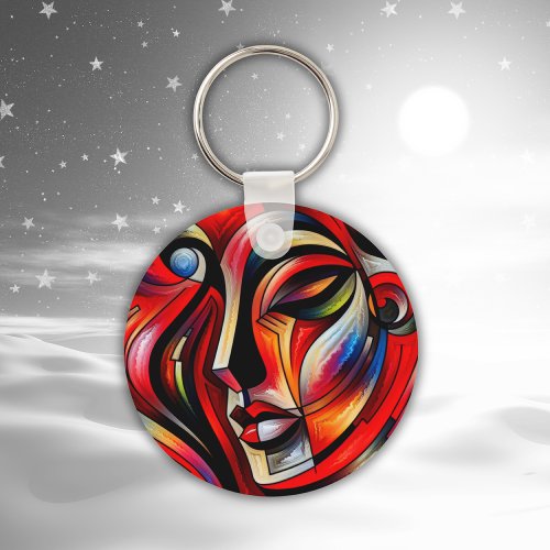 Abstract brightly coloured  keychain