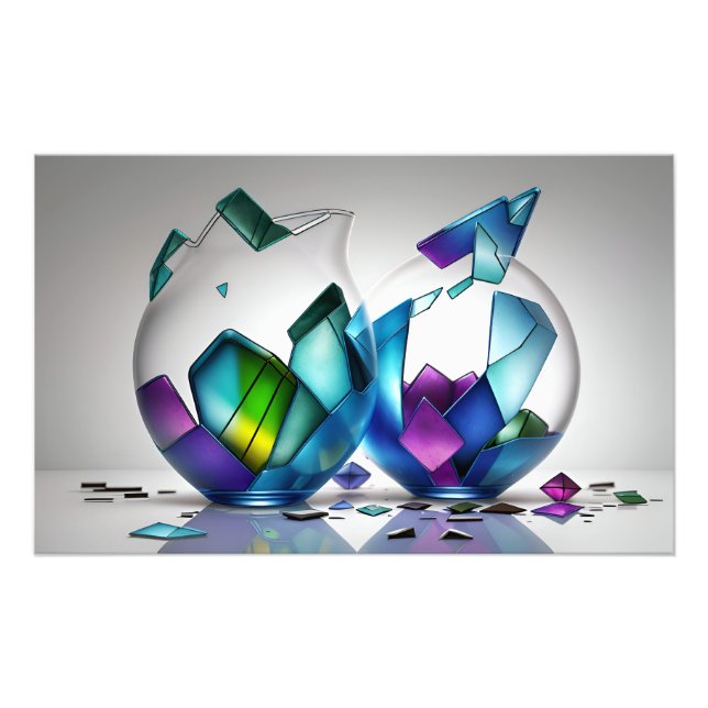 Abstract broken glass art photo print (Front)