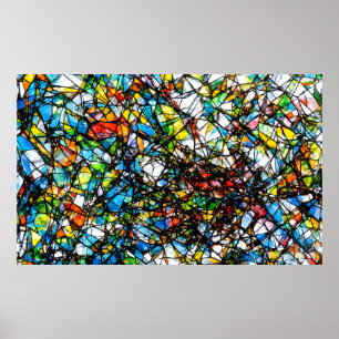 Abstract broken glass art poster