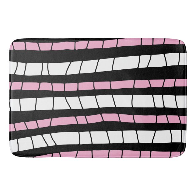 Abstract broken stripes bath mat (Front)