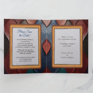 Abstract bronze, gold-blue Baroque style Card