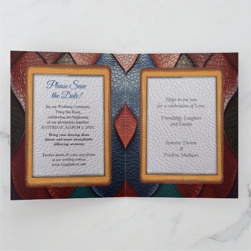 Abstract bronze gold_blue Baroque style Card