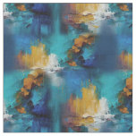 Abstract bronze, gold-blue baroque style  fabric