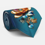 Abstract bronze, gold-blue Baroque style Neck Tie