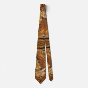 Abstract brown and beige sandstone rock pattern tie