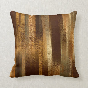 Abstract Brown and Beige Textured Throw Pillow