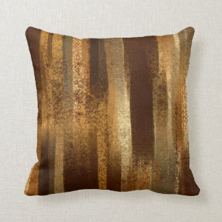 Abstract Brown and Beige Textured Throw Pillow