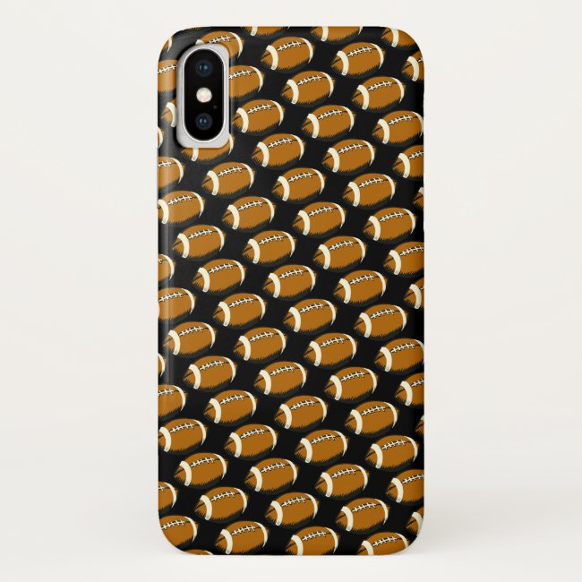 Abstract Brown and Black Footballs iPhone X Case
