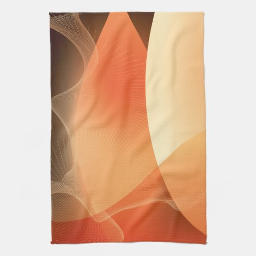 Abstract Brown and Orange Pattern Kitchen Towel