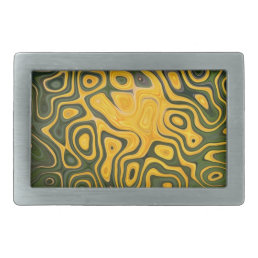 Abstract Brown and Yellow Belt Buckle