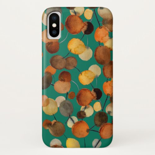 Abstract brown Autumn Earth Tree art iPhone XS Case