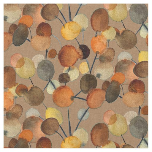 Abstract brown Autumn Earth Tree art Fabric
