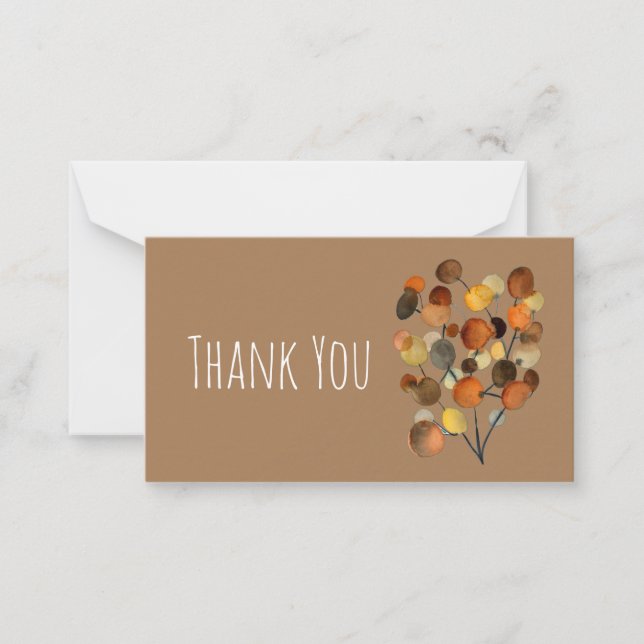 Abstract brown Autumn Earth Tree art Note Card (Front)