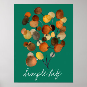 Abstract brown Autumn Earth Tree art Poster