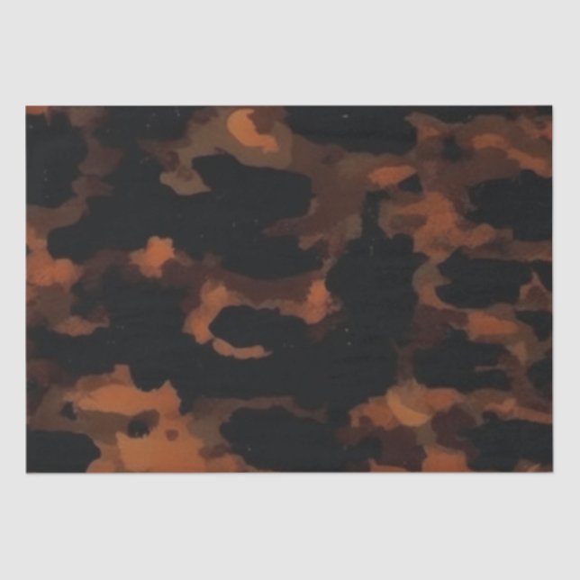 Abstract Brown & Black Texture, Chic TortoiseShell Tissue Paper (Front)