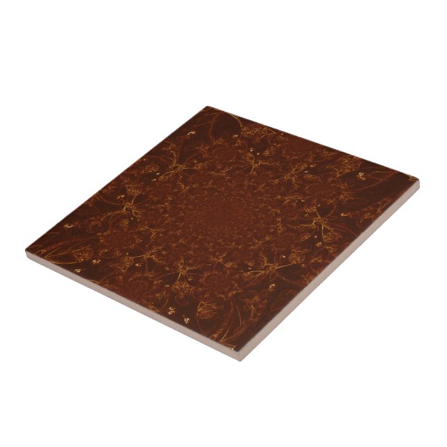 Abstract Brown Copper Rust Copper Pattern Design Ceramic Tile (Side)