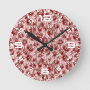 Abstract Brown Fabric Fur Texture Background-24602 Round Clock