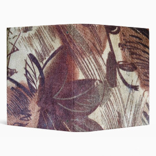 Abstract Brown Floral Design 1 3 Ring Binder