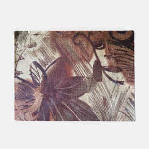 Abstract Brown Floral Design 1 Doormat