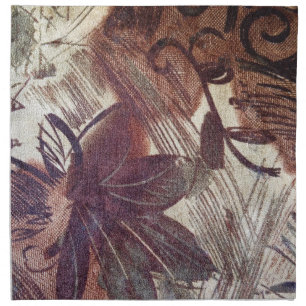 Abstract Brown Floral Design 1 Napkin